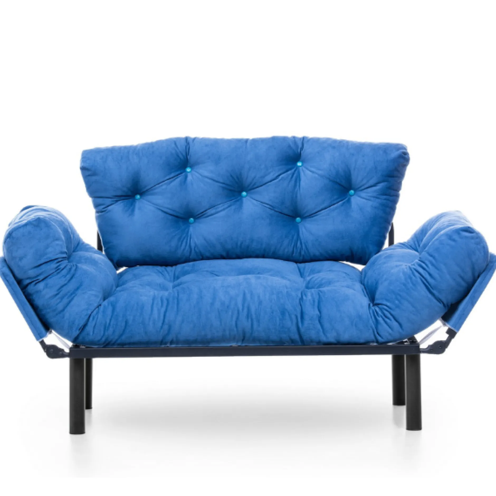 Nitta 2-Sitzer-Schlafsofa | Metallrahmen | Blau