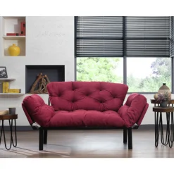 Nitta 2-Sitzer-Schlafsofa | Metallrahmen | Kastanienbraun