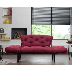 Nitta 2-Sitzer-Schlafsofa | Metallrahmen | Kastanienbraun