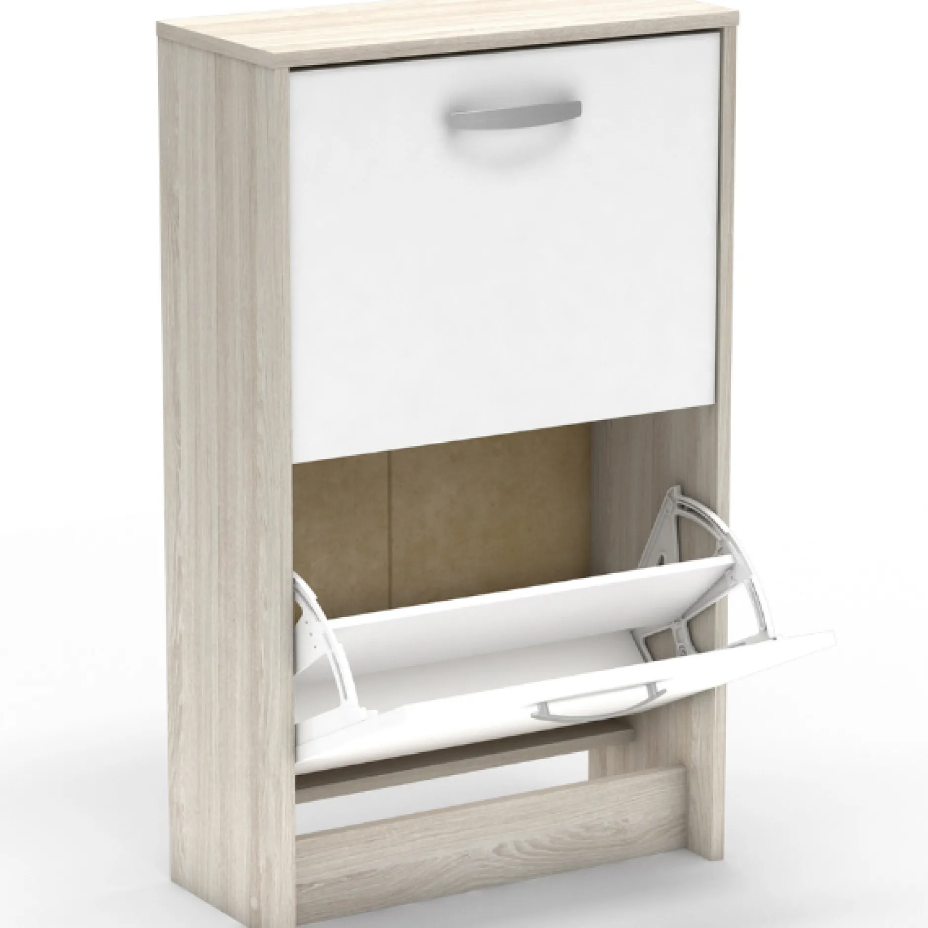 Noni Schuhschrank-2 Flügeltüren-Shannon Eiche/Mattweiß