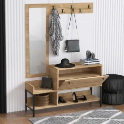 Nonso Schuhschrank | 100 % MELAMIN | Saphir-Eiche