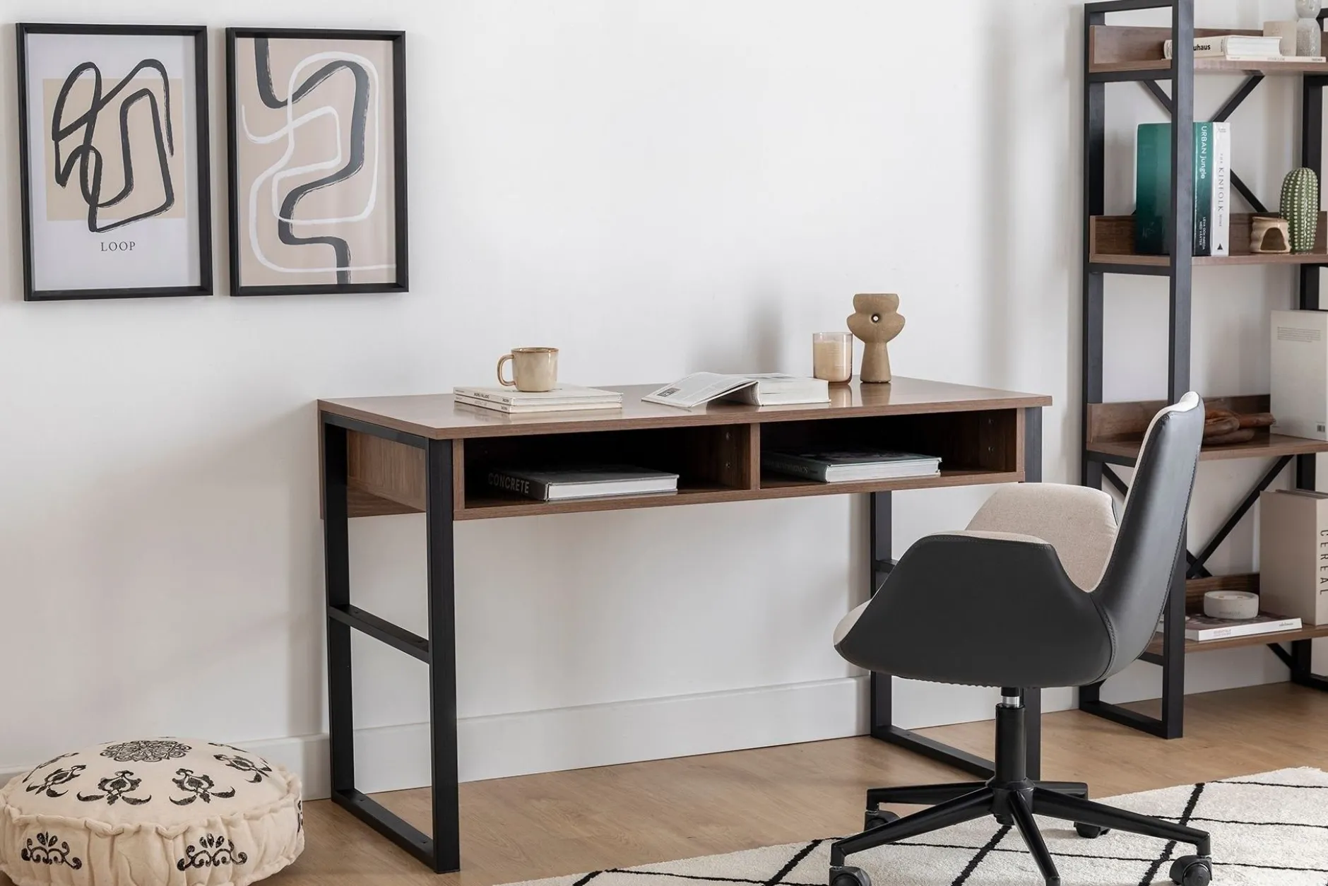 Nove Schreibtisch | 100 % MELAMIN | Walnuss