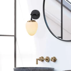 Ns Wandleuchte | METALLGEHÄUSE | Schwarz, Antik, Creme