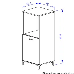 Ofenschrank Manchester | 60 x 60 x 146 cm | Helvezia Oak Design