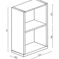 Offener Aktenschrank Bo0 - weiß