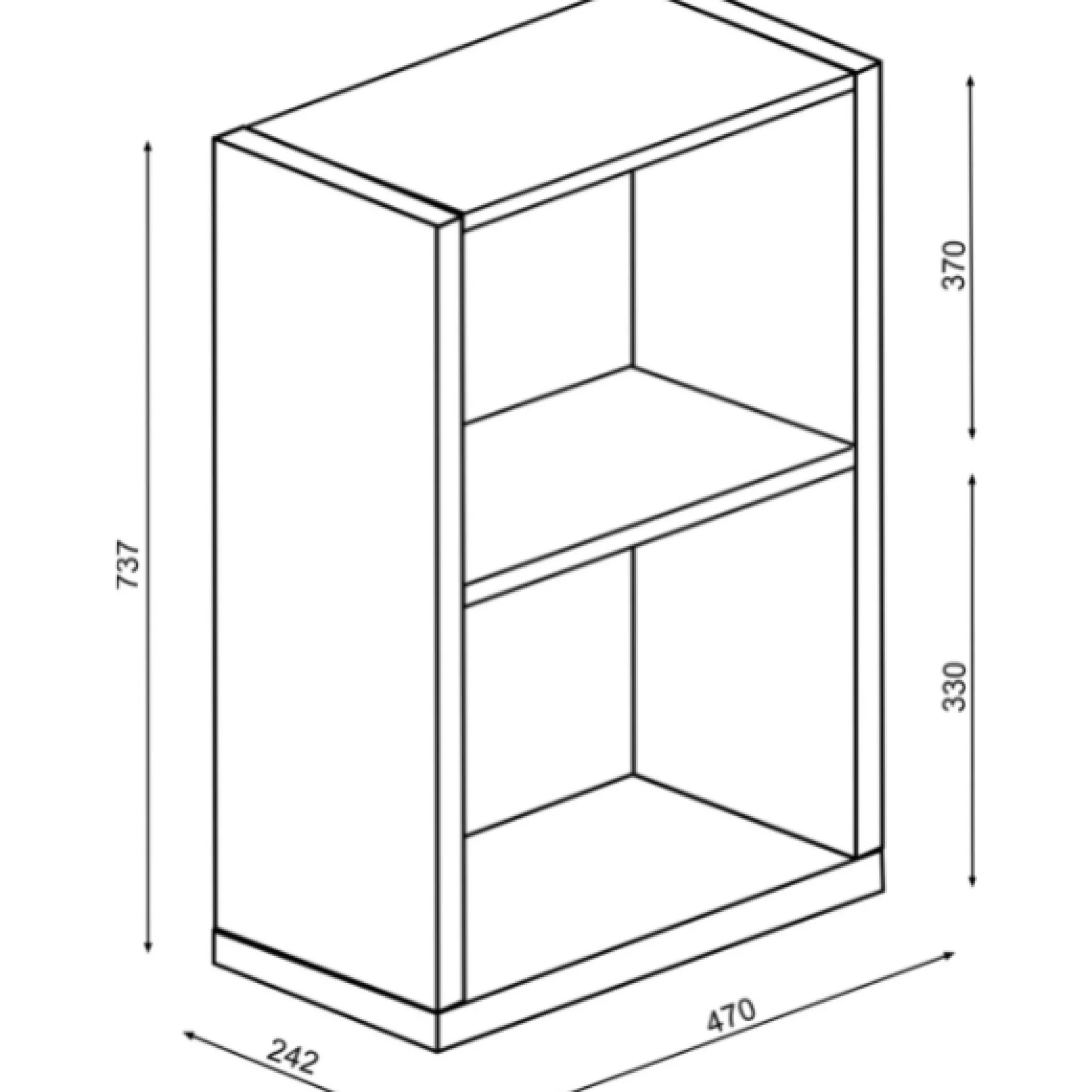 Offener Aktenschrank Bo0 - weiß