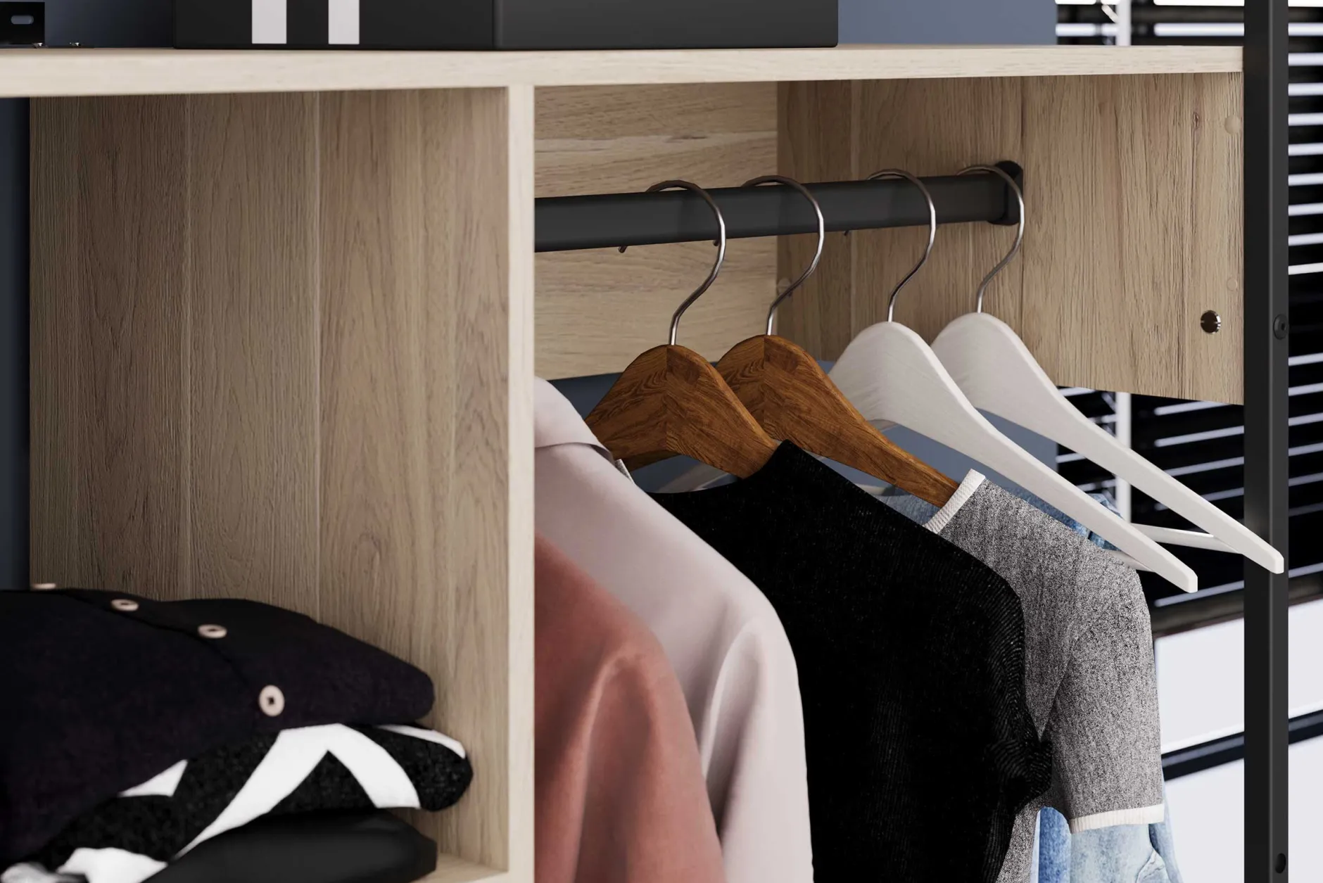 Offener Kleiderschrank Morisson - 120x44x200cm - Eiche Dekor