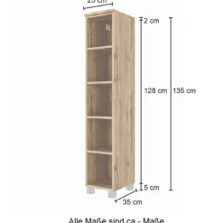 Offener Schrank Karan 30x35x130cm - anthrazit
