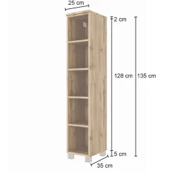 Offener Schrank Karan 30x35x130cm - Eiche