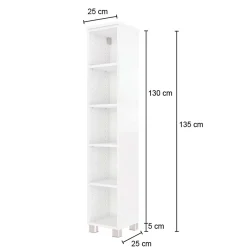 Offener Säulenschrank Gene 25cm - graphitgrau