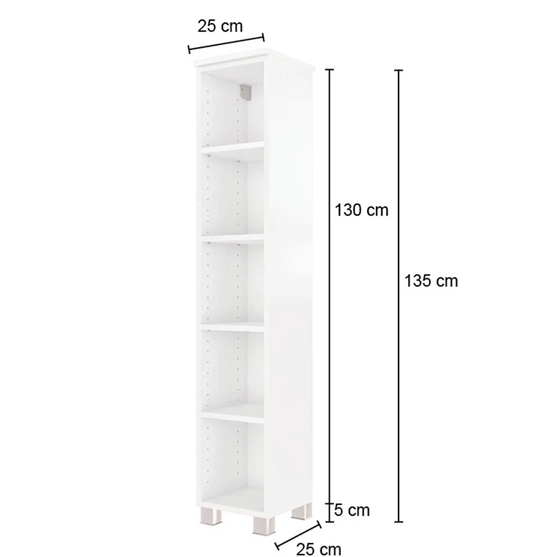 Offener Säulenschrank Gene 25cm - graphitgrau