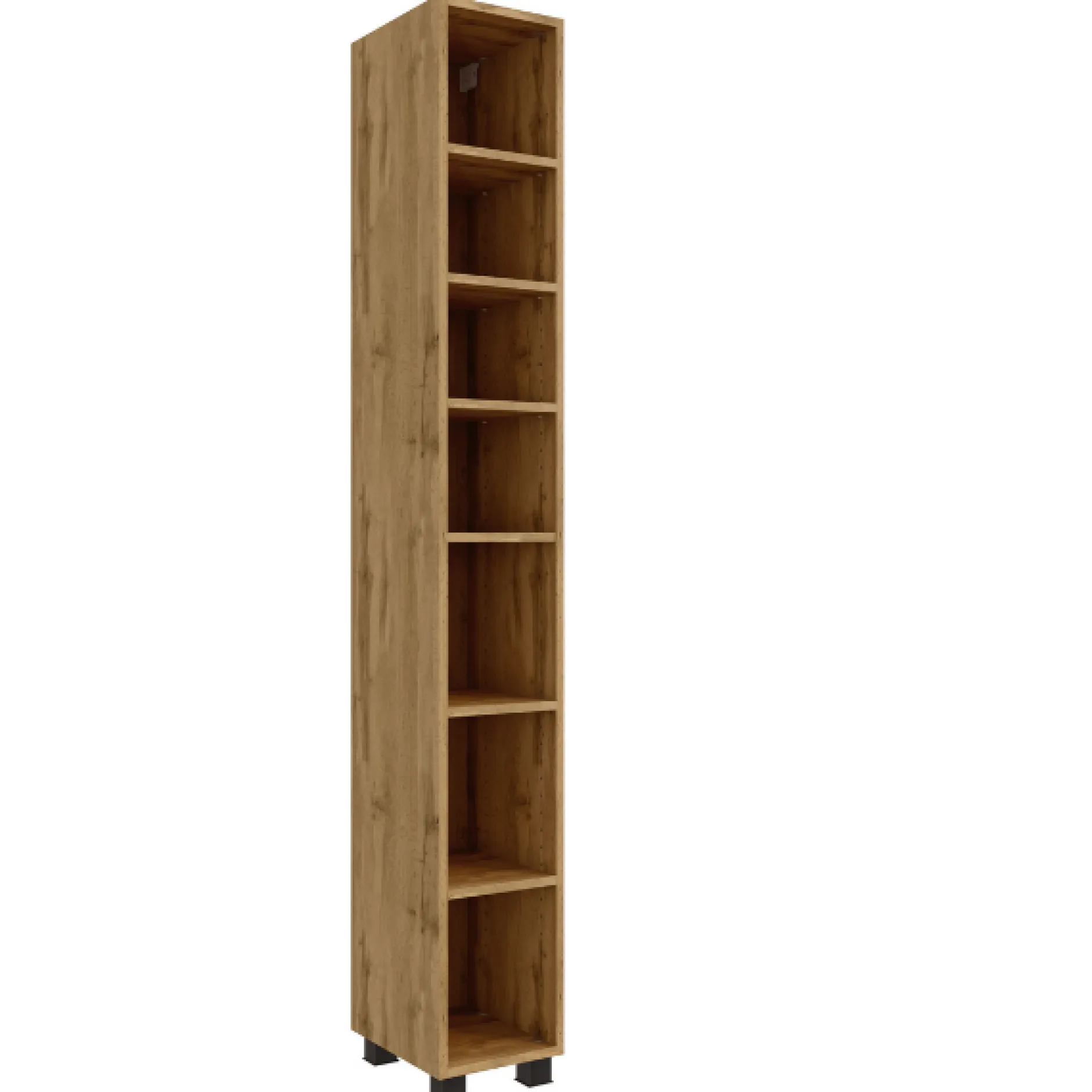 Offener Säulenschrank Malvo 25cm 5 Fachböden - Eiche