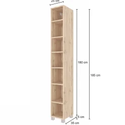 Offener Säulenschrank Sefa hoch 25cm - wotan Eiche