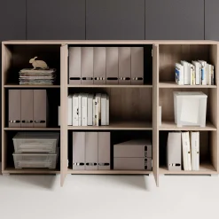 Olaph niedriges Bücherregal - Eiche