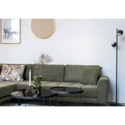 Olivgrünes Lido Lounge Sofa mit vier Kissen