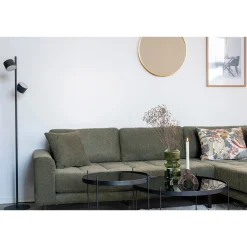 Olivgrünes Lido Lounge Sofa rechts mit Kissen