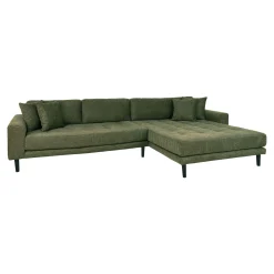 Olivgrünes Lido Lounge Sofa rechts mit Kissen