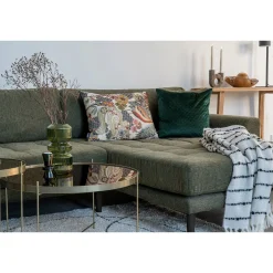 Olivgrünes Lido Lounge Sofa rechts mit Kissen