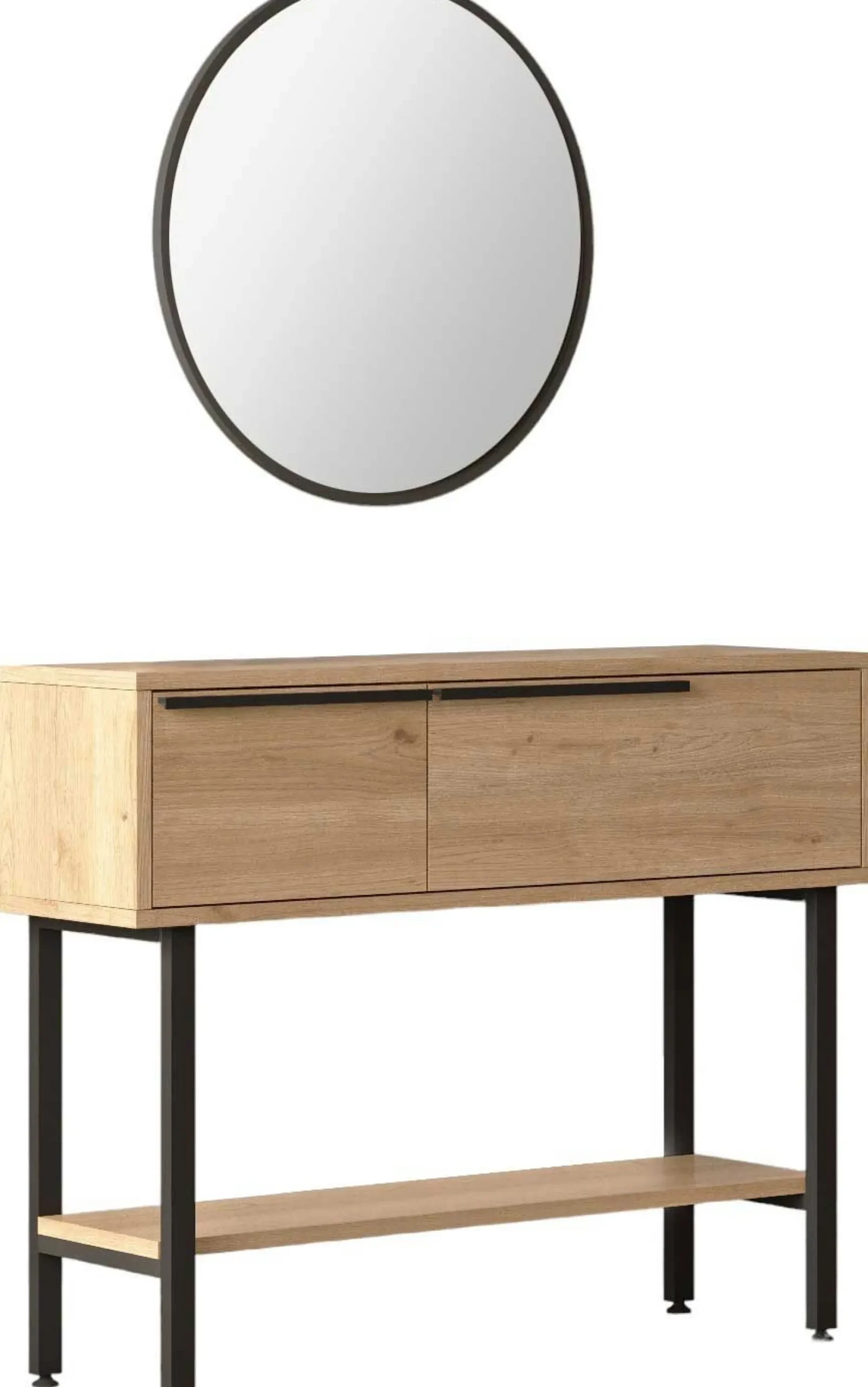 ON12 Sideboard | 100x30x76cm | mit Spiegel | Walnuss
