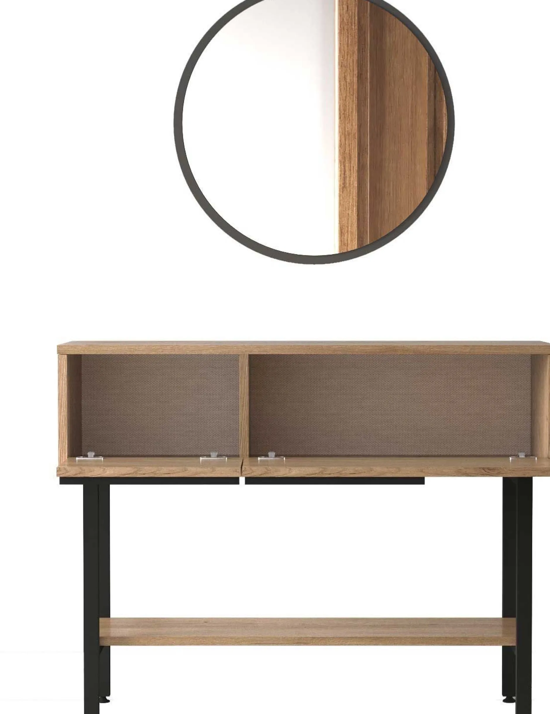 ON12 Sideboard | 100x30x76cm | mit Spiegel | Walnuss