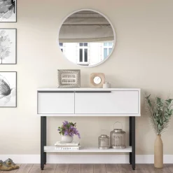 ON12 Sideboard | 100x30x76cm | mit Spiegel | Weiß