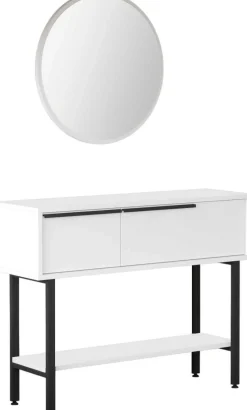 ON12 Sideboard | 100x30x76cm | mit Spiegel | Weiß
