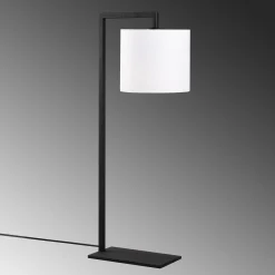 Opviq Tischleuchte | Körper aus Eisen, Kappe aus Stoff | 65 cm Höhe, 27 x 20 cm Größe, Ein/Aus-Knopf