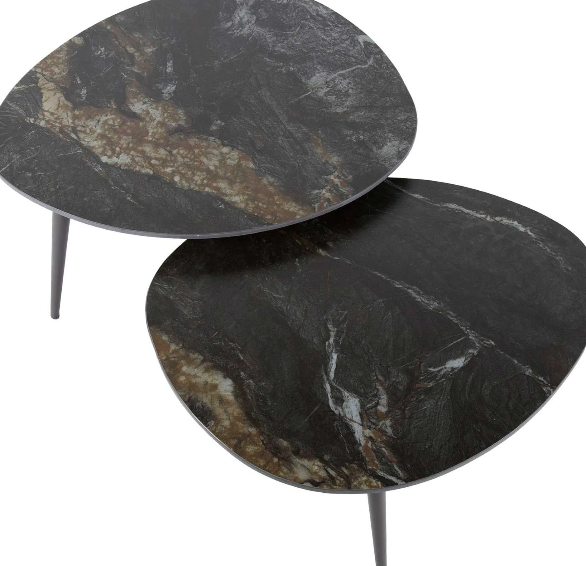 Organic Fossil Keramik Couchtisch-Set - Schwarz