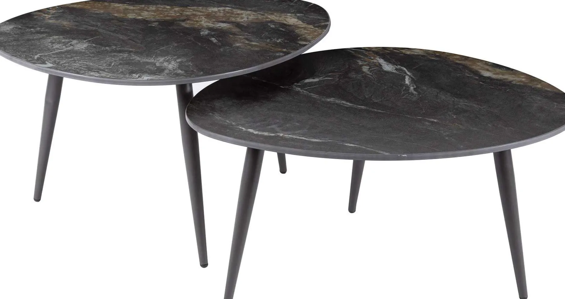 Organic Fossil Keramik Couchtisch-Set - Schwarz