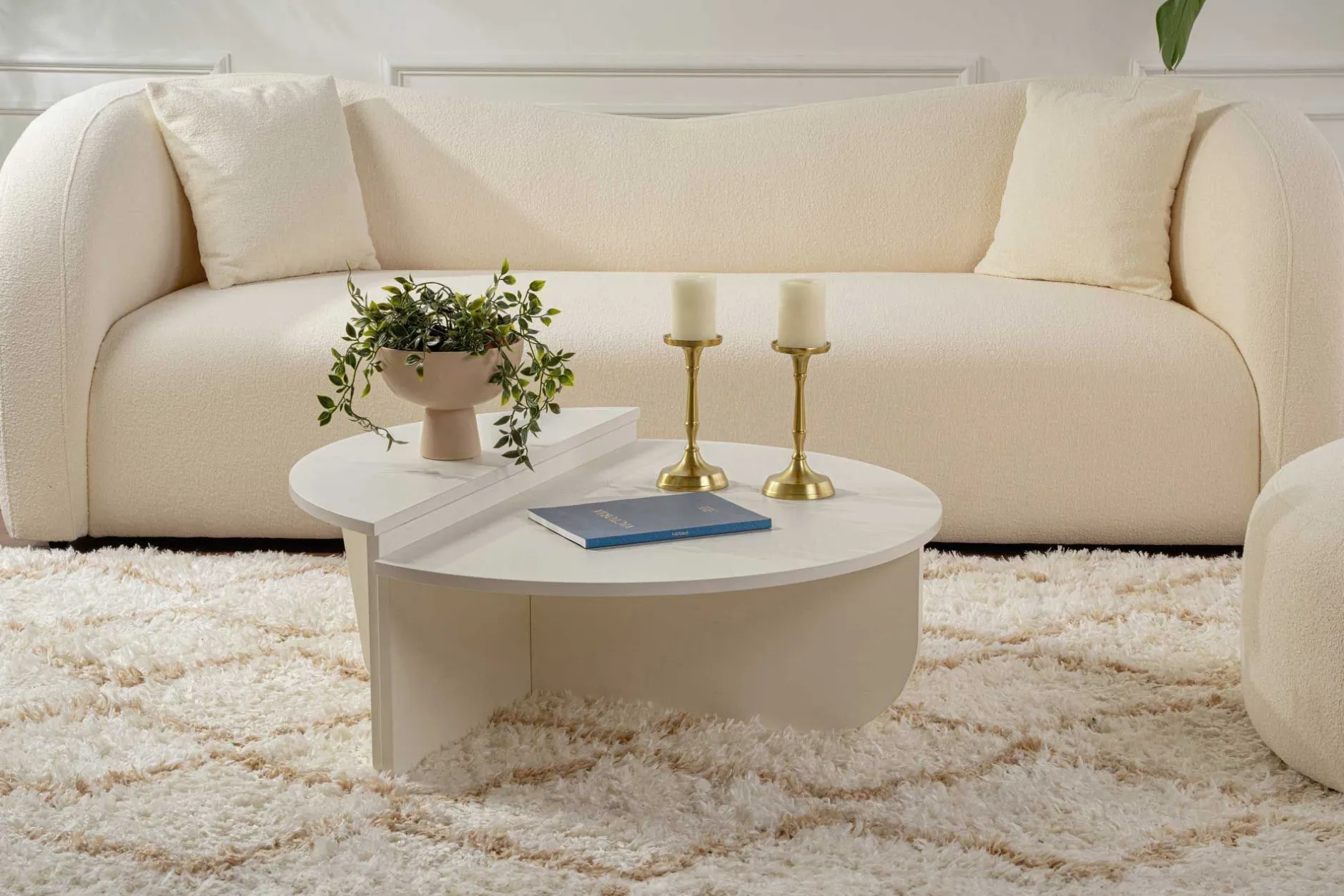 Orion Couchtisch | 100% MELAMIN | Holz Weiß
