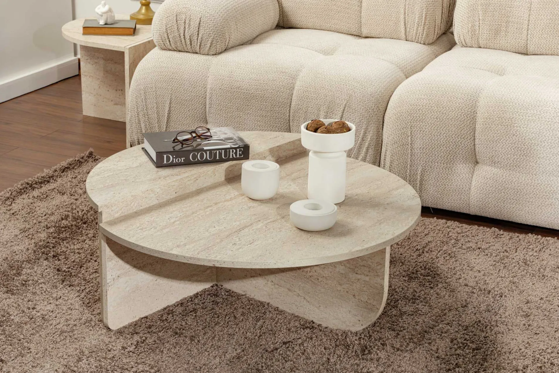 Orion Couchtisch | 100 % MELAMIN | Travertin