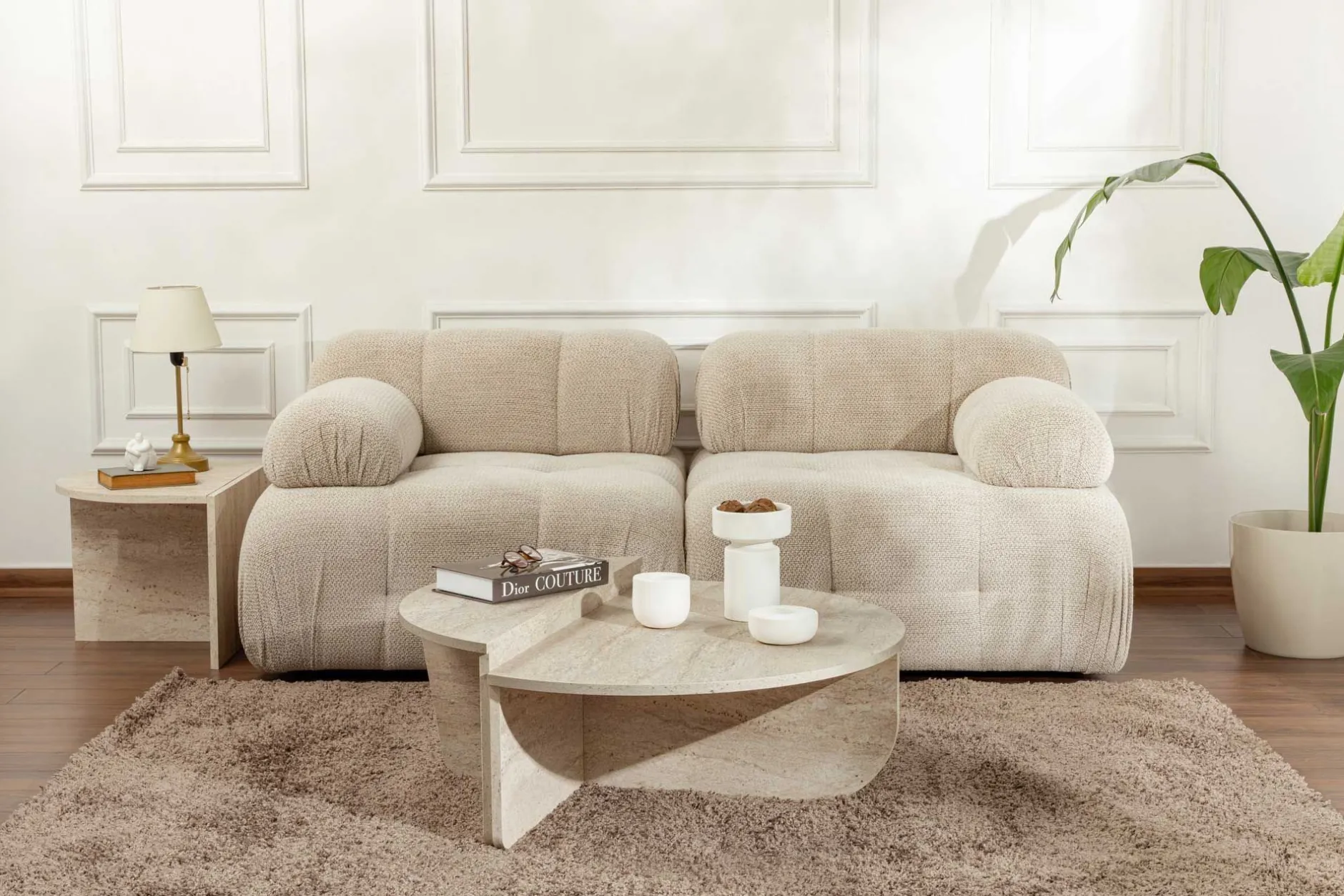 Orion Couchtisch | 100 % MELAMIN | Travertin