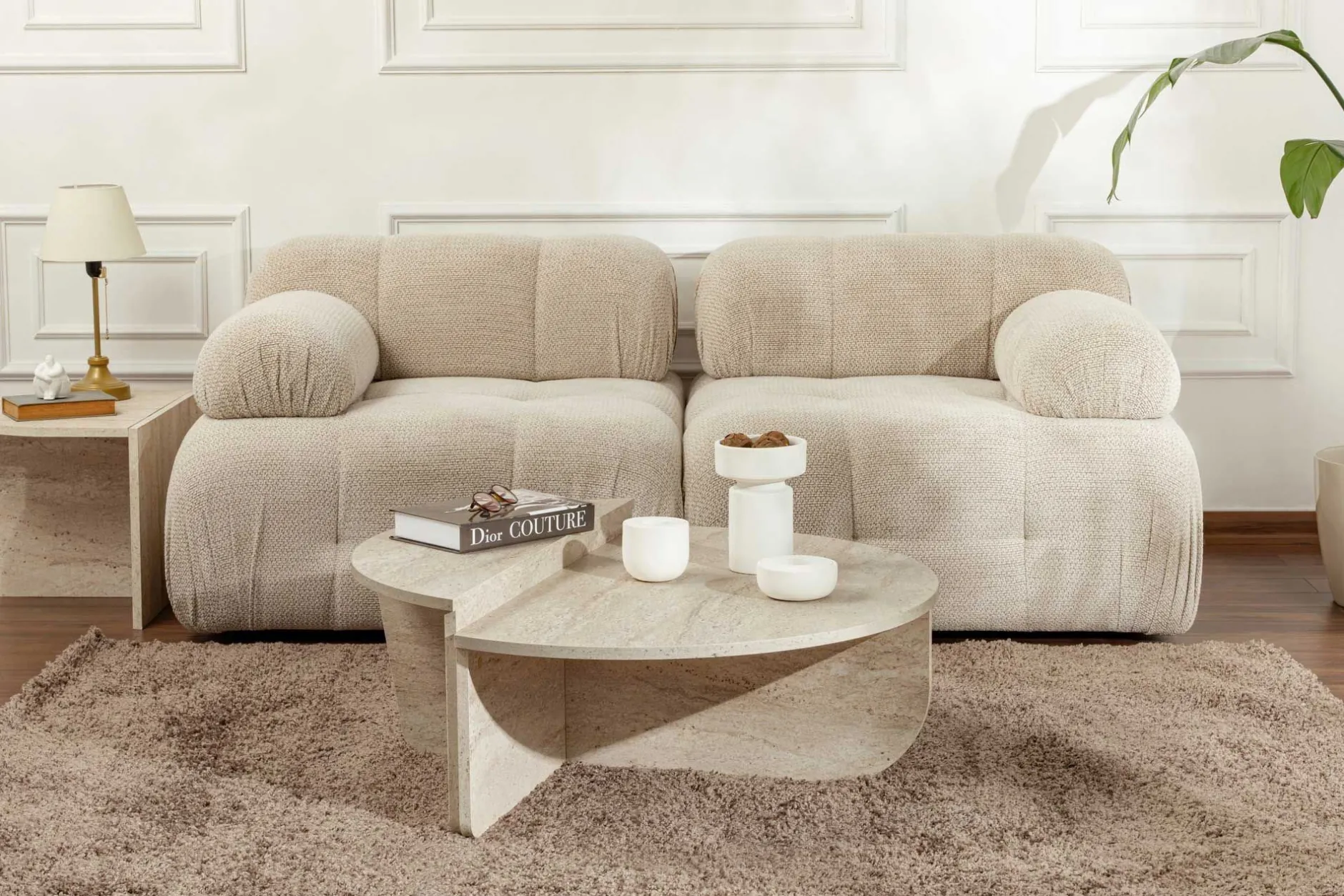 Orion Couchtisch | 100 % MELAMIN | Travertin