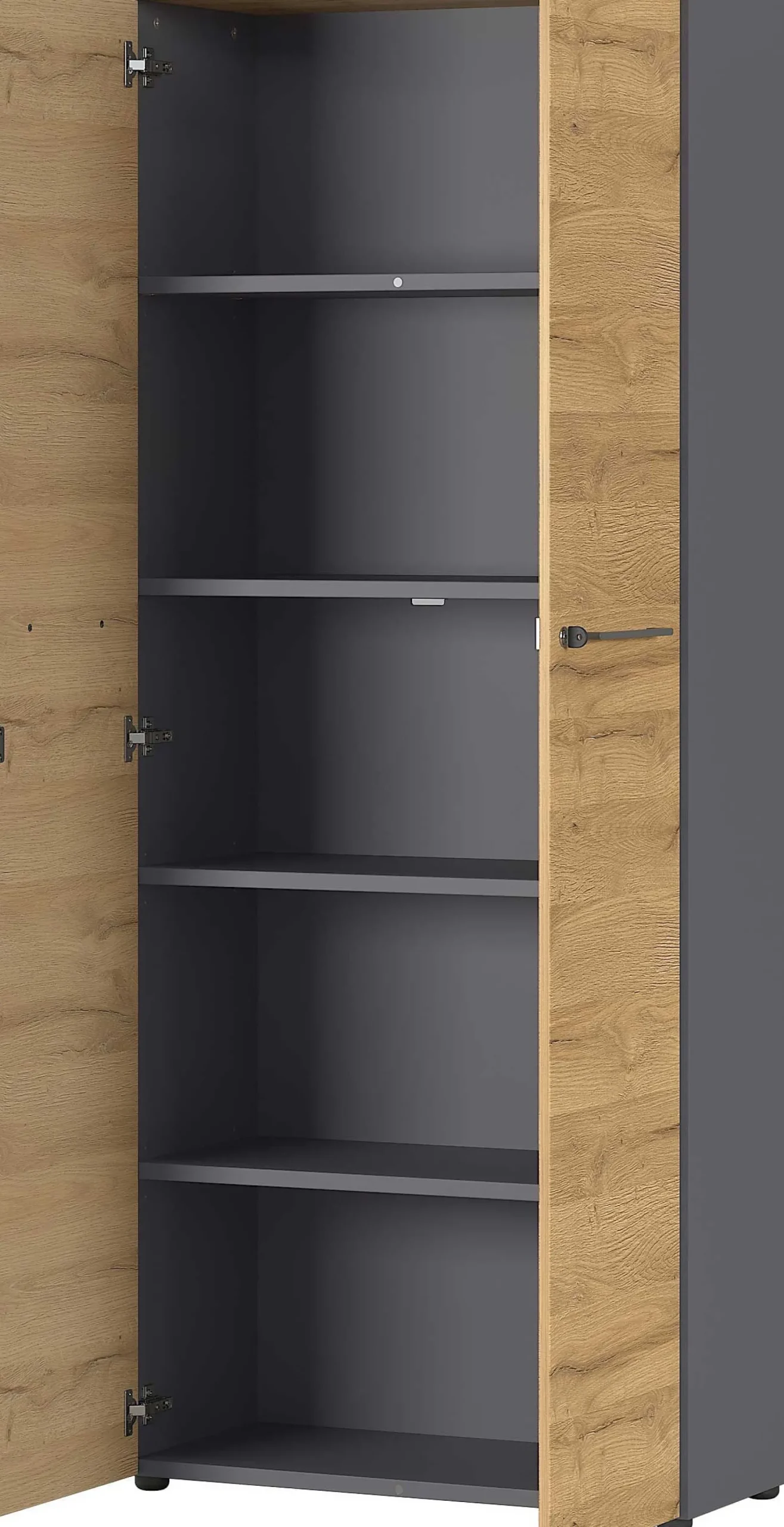 Osmond 80cm Aktenschrank mit 2 Türen - Eiche/Graphit