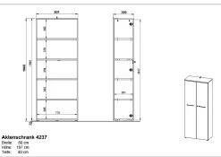 Osmond 80cm Aktenschrank mit 2 Türen - hellgrau