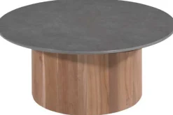 Outdoor Couchtisch Viola Gescova - Ø80 x 32 cm - Teakholz/Dunkelgrau