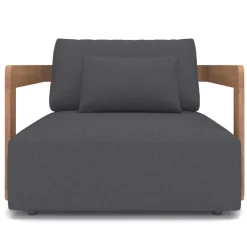 Outdoor Sessel Raphael Gescova - Teakholz und Agora Kissen - Schwarz