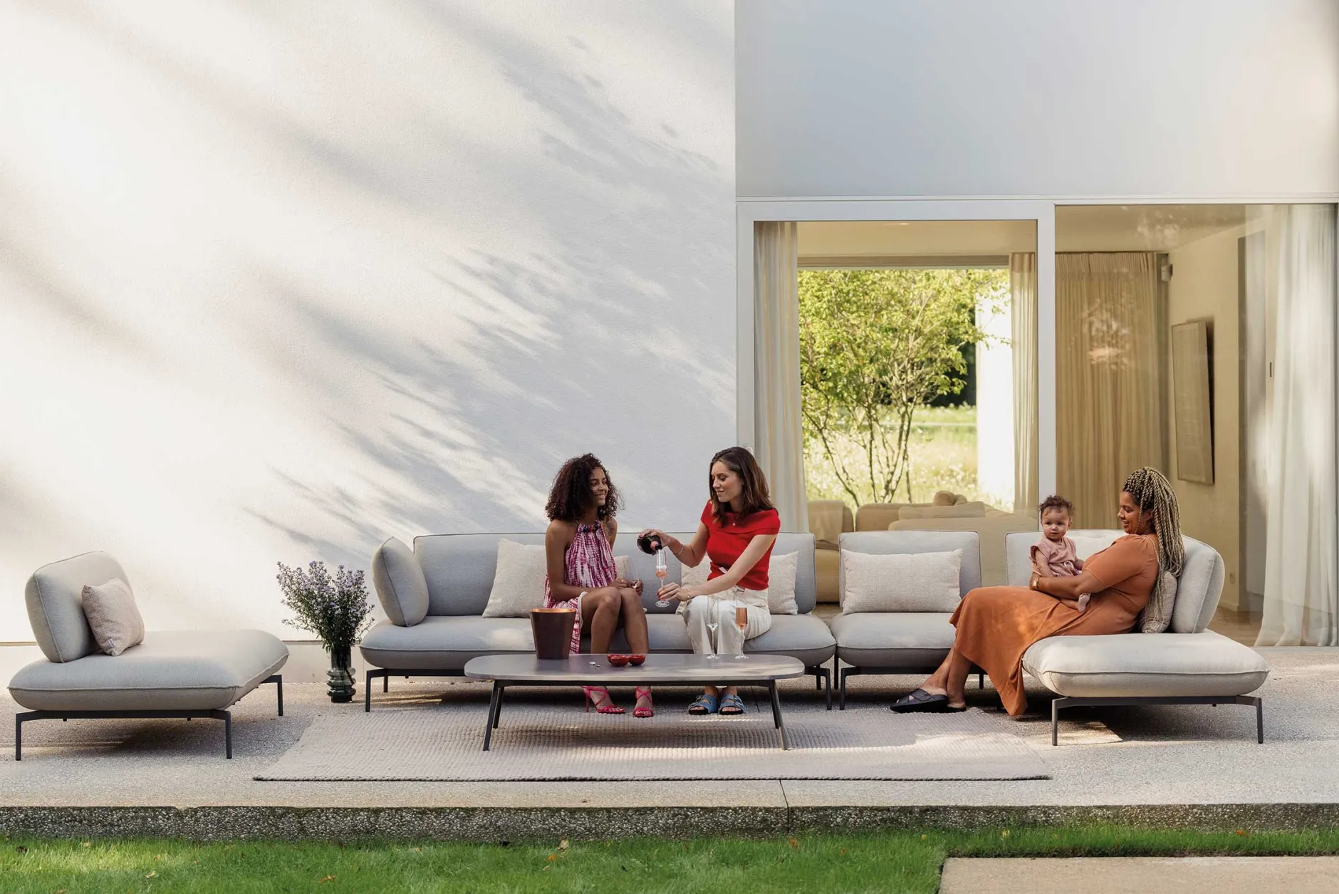 Outdoor-Sessel Todo Gescova - Hellgrau - 95x80x80 cm - Textileen