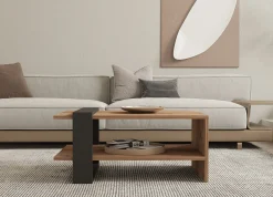 Ova Couchtisch | 100 % MELAMIN | Eiche, Anthrazit