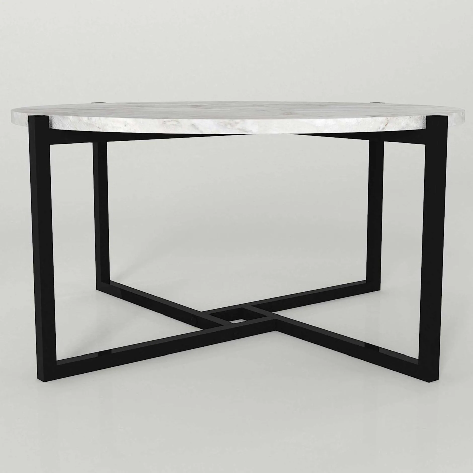 Ovaler Couchtisch Noce - 73x68x36cm - weißer Marmor