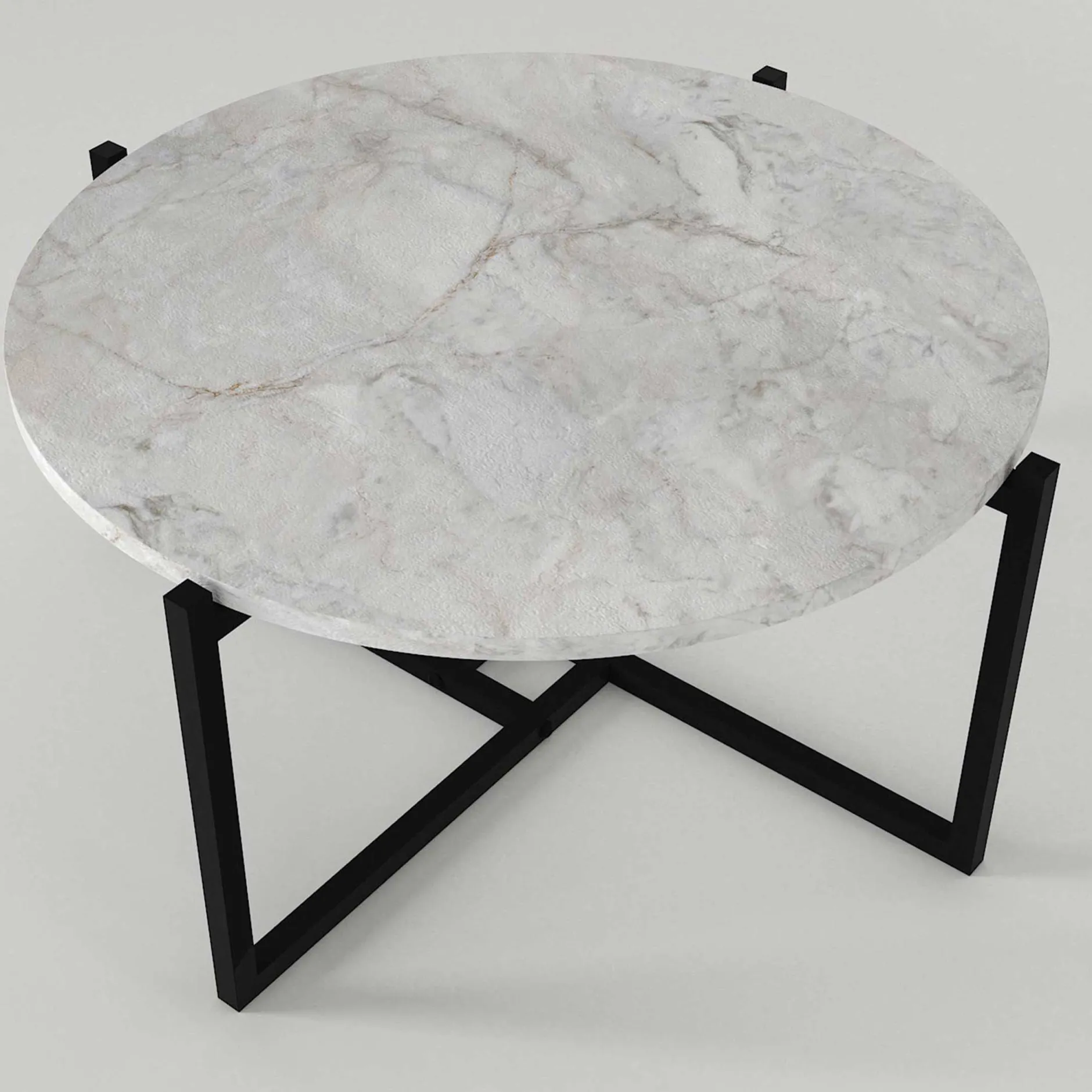 Ovaler Couchtisch Noce - 73x68x36cm - weißer Marmor