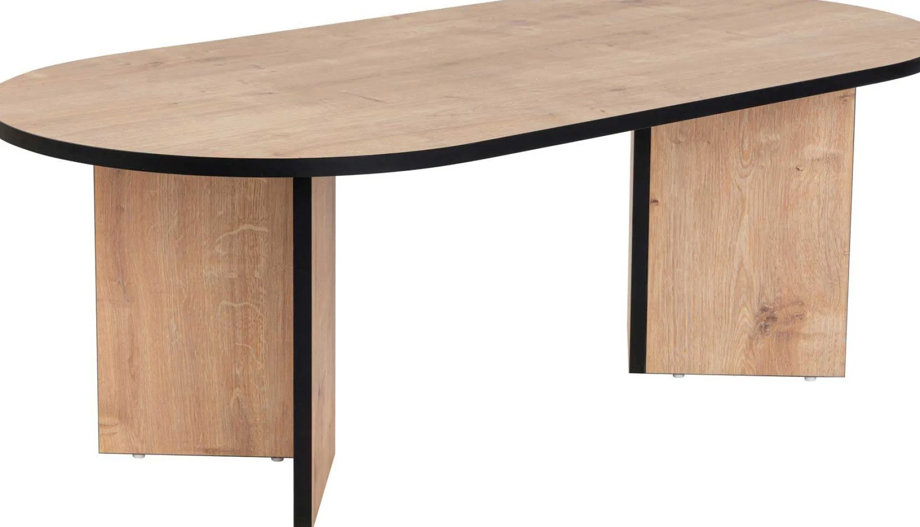 Ovaler Couchtisch Sable - 119x60x40cm - Eiche Dekor/schwarz