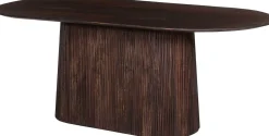 Ovaler dunkelbrauner Tisch Miguel - 200 cm | Massivholz Mango | H76 x B200 x T100 cm