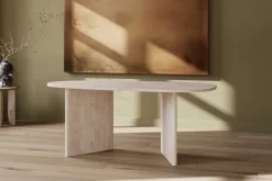 Ovaler Esstisch Grönvik MDF Natur 180x90 cm Braun
