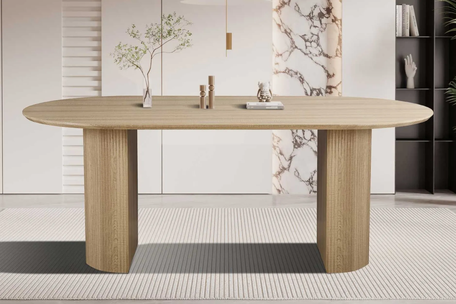 Ovaler Esstisch Lagos - 200x100x76cm - Eiche Dekor