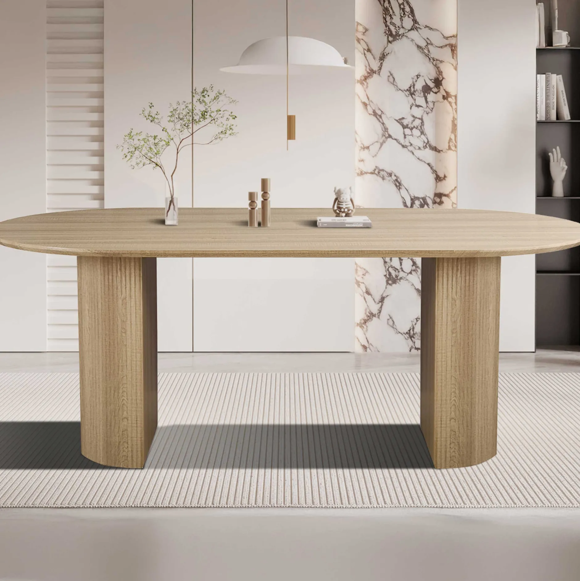 Ovaler Esstisch Lagos - 200x100x76cm - Eiche Dekor