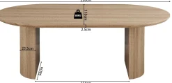 Ovaler Esstisch Lagos - 220x110x76cm - Eiche Dekor