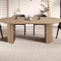 Ovaler Esstisch Lagos - 220x110x76cm - Eiche Dekor