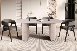 Ovaler Esstisch Lagos - 200x100x76cm - Travertin