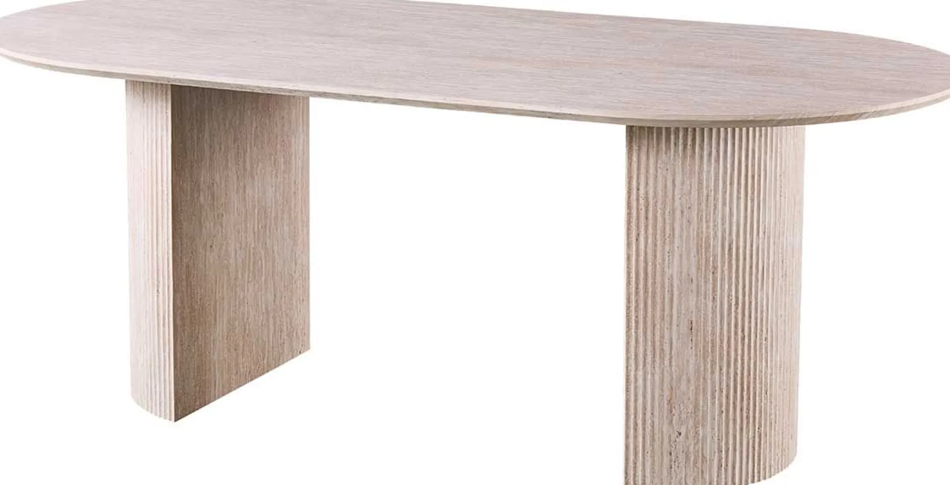 Ovaler Esstisch Lagos - 200x100x76cm - Travertin
